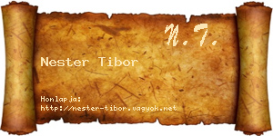 Nester Tibor névjegykártya